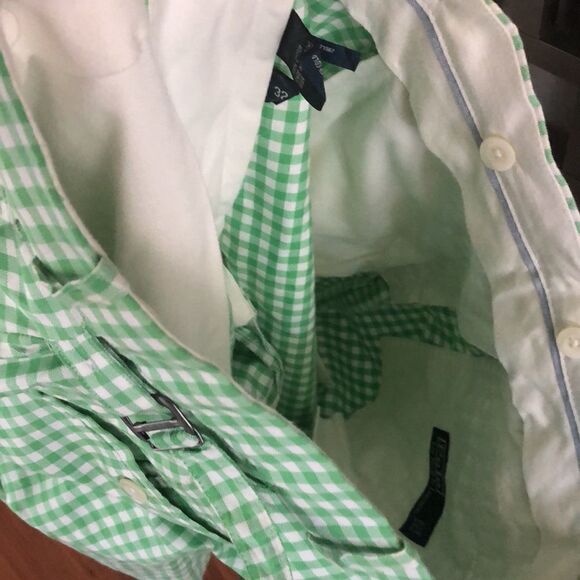 Vintage 1967 Ralph Lauren gingham green Bermuda shorts size 32 - Picture 5 of 9